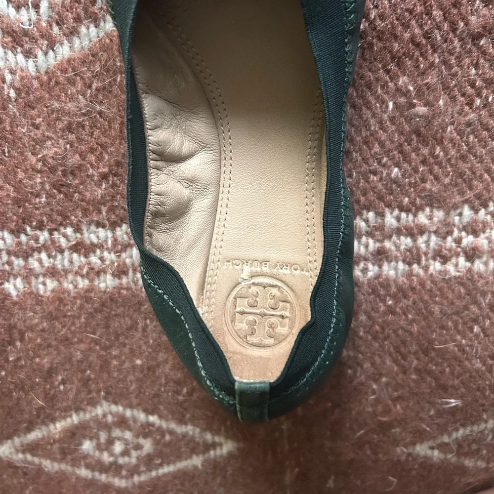 Tory Burch Sedgwick Black Leather Ballet Flats